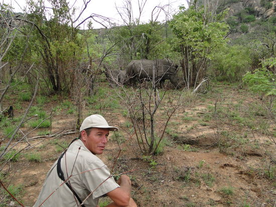 matobos national park - rhino walking safari
ian in seinem element!