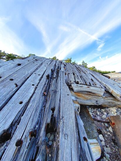gestrndetes schiff im trollskogan natur reservat