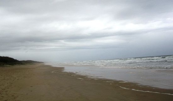 Coolum Beach, nur wenige Schritte von unserem Camper entfernt.
Wenn nur der Regen nicht wäre...