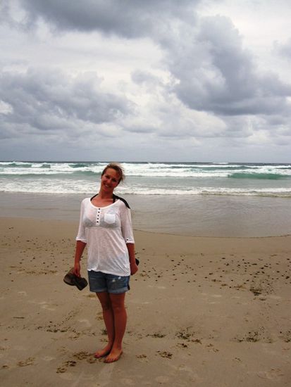 Strandspaziergang Suffolk Beach - und, damit auch mal ein Foto von mir dabei ist...