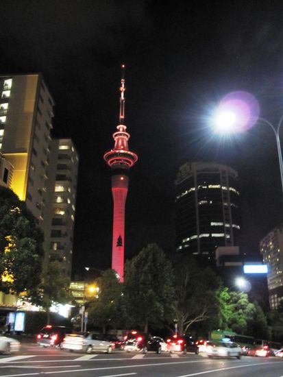 Der Skytower bei Nacht