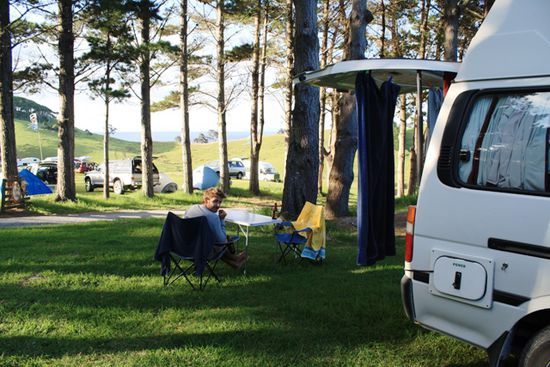 Wieder Camping mit Ausblick - wenn man ganz genau hinsieht, weiß man, was ich meine -