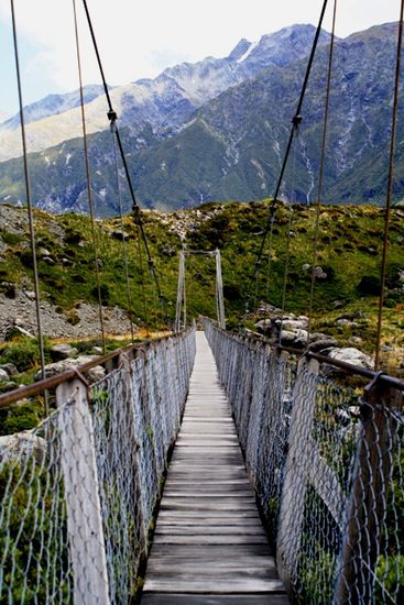 Swingbridge auf dem Hooker Valley Track