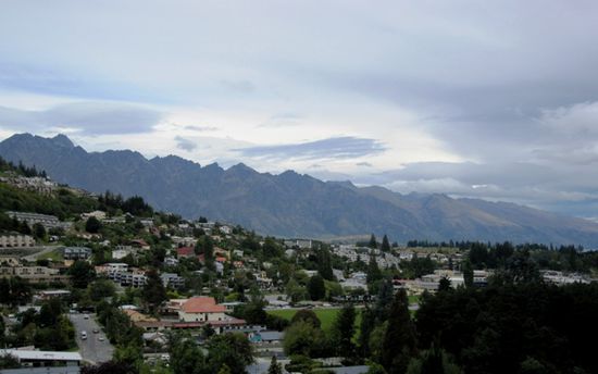 Blick über Queenstown (aus unserem Zimmer)