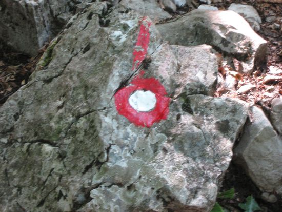 typische Wandermarkierung in Slowenien
