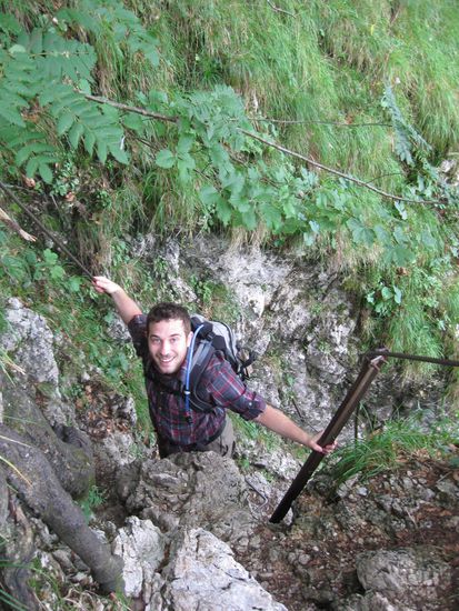 Kurze Kletterpassage