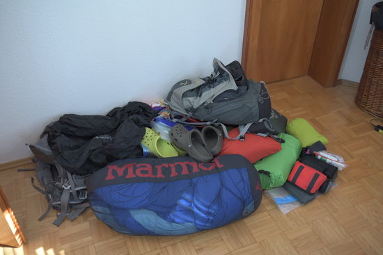 Unser Gepäck für fast 4 Wochen