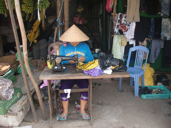 Eine Marktschneiderin