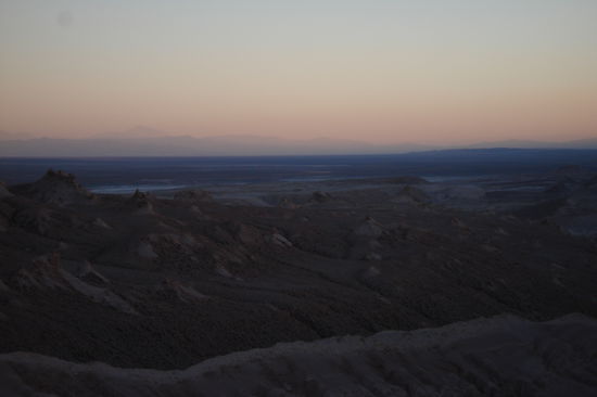Valle de la Luna (Mondtal) zum Sonnenuntergang.