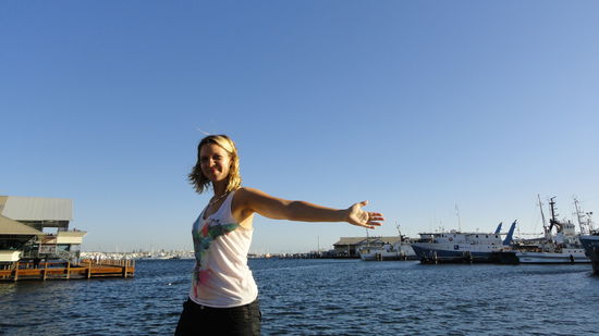 Ich am Hafen von Fremantle