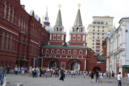 Zugang zum Roten Platz im Rückblick