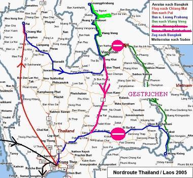 Geaenderte Reiseroute