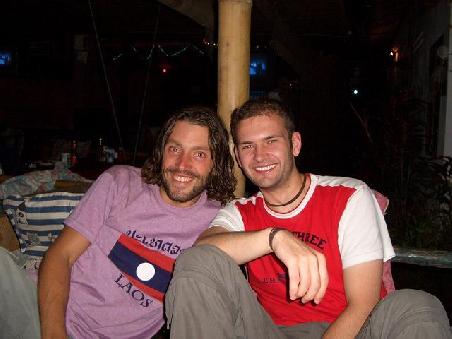 Greg und Jan an unserem (vorerst) letzten Abend in Vang Vieng
