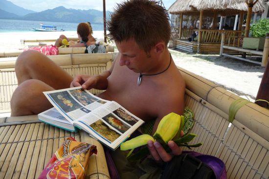 Vorne im Bild meine geschnittene Mango