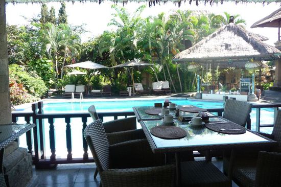 Frühstück mit Blick auf den Pool