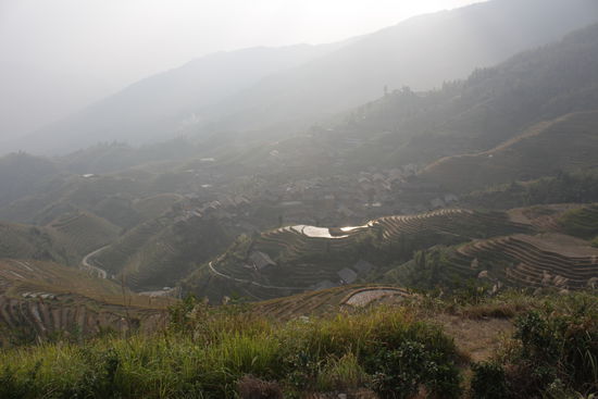 Blick ueber das Dorf Ping'an.