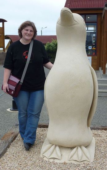 Pinguin und ich strahlen um die Wette (er hat ein längeres Durchhaltevermögen...)