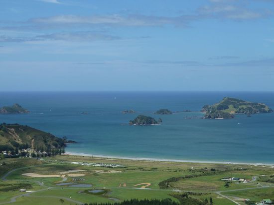 "Bay of Islands", unten links lag mein Campingplatz am Matauri Bay