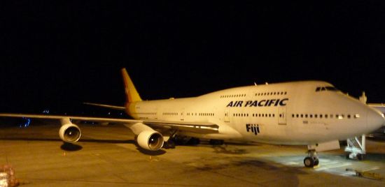 Nachts um 05:40 Uhr beim Verlassen des Airports