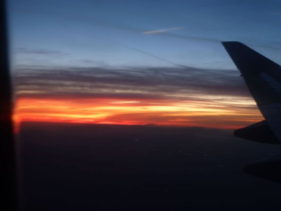 Sonnenuntergang auf dem Weg von Los Angeles nach London