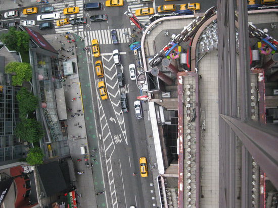 Blick aus dem Hotelzimmer nach unten....