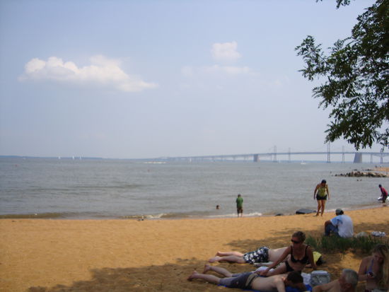 Sandy Point mit Blick auf die 7 km lange Bay Bridge