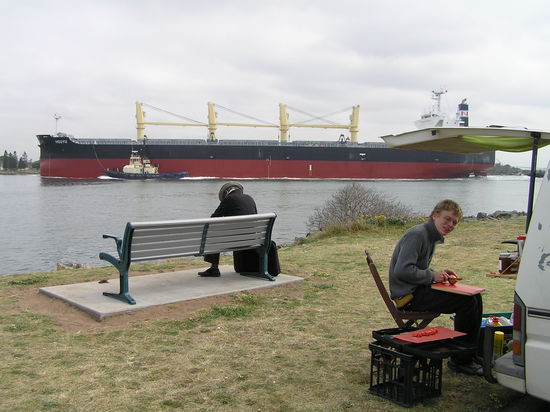 Frühstück im Hafen von Newcastle