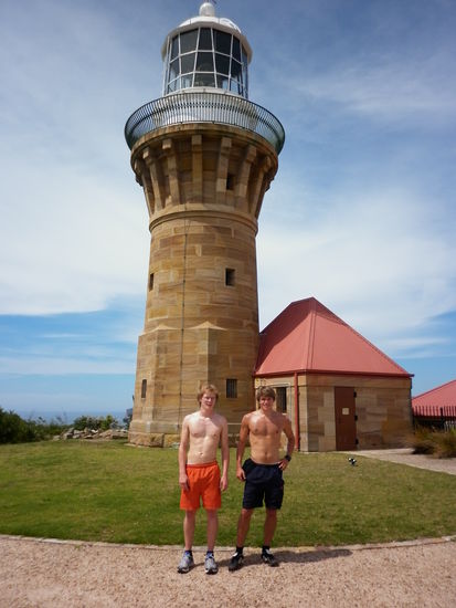 Wir 2 nach unser einzigen Aktivietät an diesem Tag. Der alte Leuchtturm auf der Palm Beach Halbinsel...