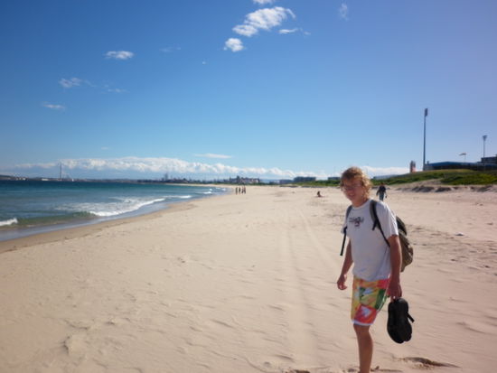 Der Strand von Wollongong war nicht übel. Genau richtig um nach dem Joggen kurz rein zu hüpfen.