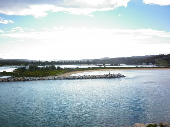 Der Blick auf die vorgelagerten Lagunen von Narooma.