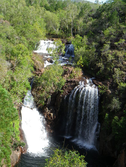 Das Beste zum Schluß: Die Florence Falls. Mit idealer Wassertemperatur, schönem Wetter und guter Wassertiefe.