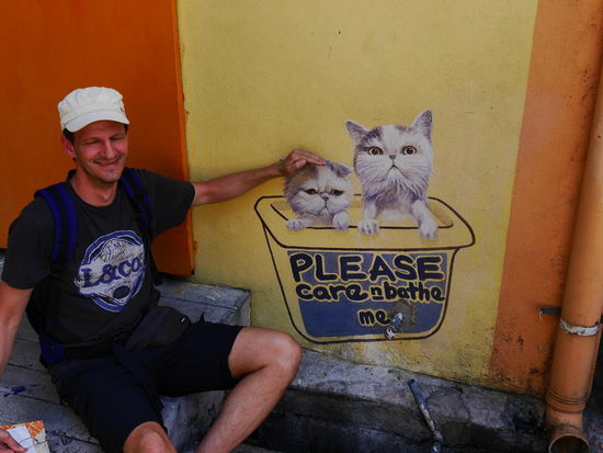 Wallpainting Trail
Mal sind die Bilder riesig groß und nehmen fast eine ganze Häuserwand ein, mal sind sie fast winzig und echt schwer zu finden.