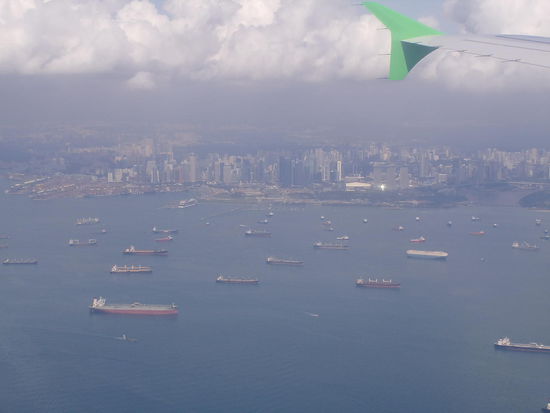 Anflug Singapur Changi-Airport