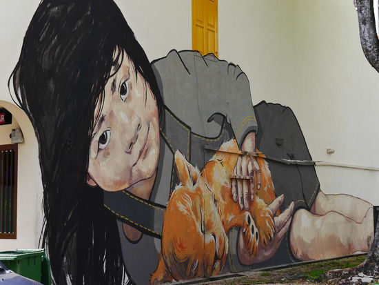 Sreetart auf dem Weg zur MRT Station