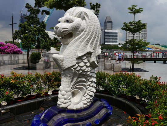 Der kleine Merlion - fast nicht beachtet.