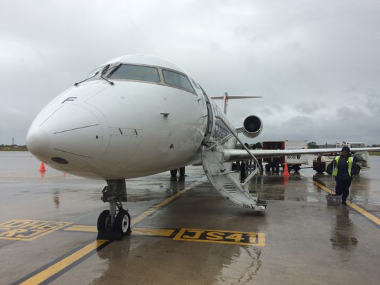 Landung Port Elizabeth im Regen