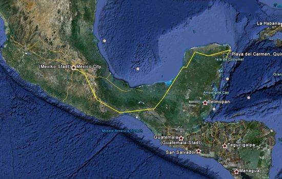 Knapp 2.000km mit dem Mietwagen quer durch Mexico