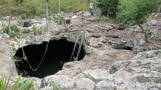 Hauptöffnung der Cenote Calavera