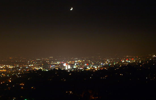 LA bei Nacht - und der Mond scheint nur für uns. 