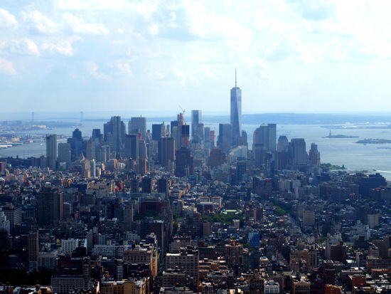 Blick auf den Süden Manhattans mit dem alles überragenden Freedom-Tower