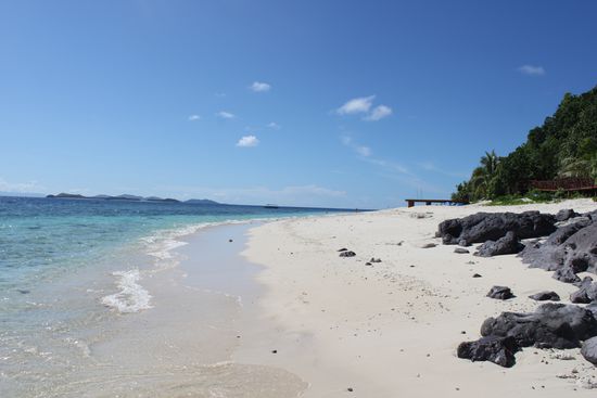 Matamanoa Island. Hier geniessen wir unseren Honeymoon und werden täglich verwöhnt.