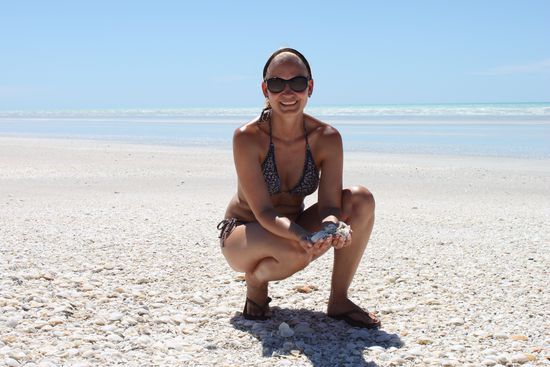 Lady Sunshine in den Muscheln