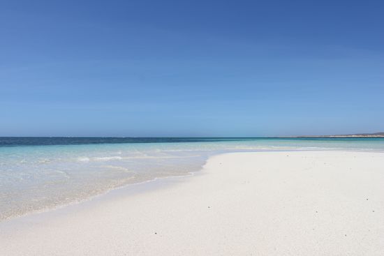 Turquoise Bay im Cape Range National Park, Ningaloo Reef, 20 m schwimmern und man befindet sich im Unterwasser Paradies.