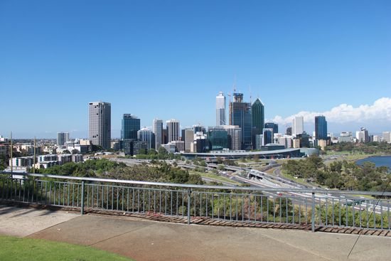 Perth City vom Kings Park. Es wächst und wächst und wächst....