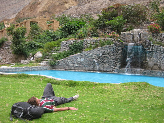 kurz vor dem Aufstieg nochmal Kreafte sammeln