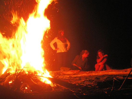 wie wunderschoen so trockene Palmen-Blaetter doch fackeln koennen, ein echter Schmauss fuer ungeuebte Hobby-Pyromanen!