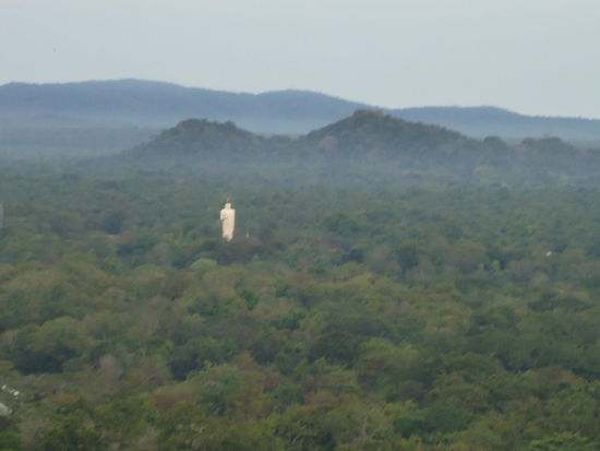 Eine Buddha-Statue in weiter Ferne