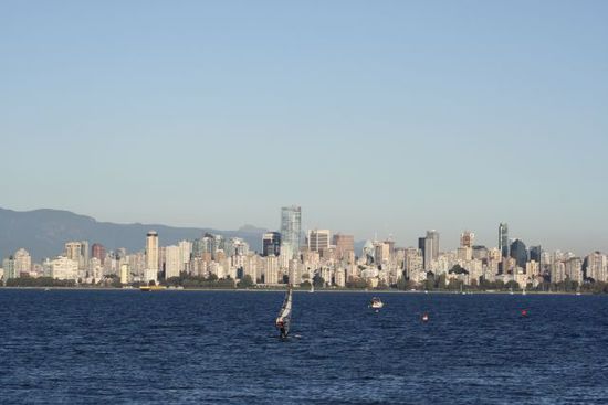 Blick auf Downtown Vancouver von unserem Hostel