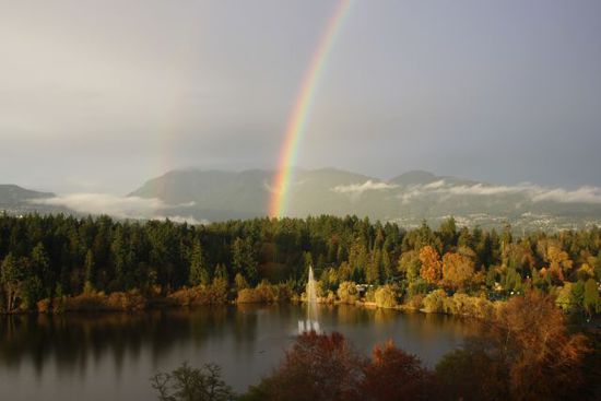 Blick aus unserem Appartment auf den Stanley Park