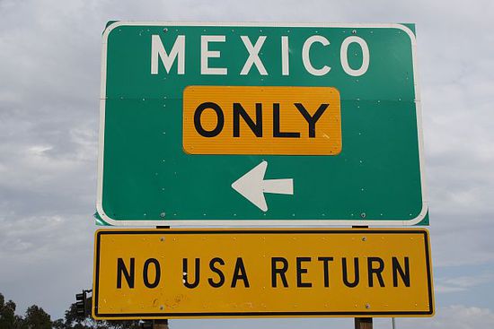 Auf dem Weg zu unserem "kurzen" Abstecher nach Mexico.